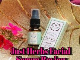 जस्ट हर्ब्स फेशियल सीरम रिव्यू (Just Herbs Elixir Serum Review) just herbs elixir serum review